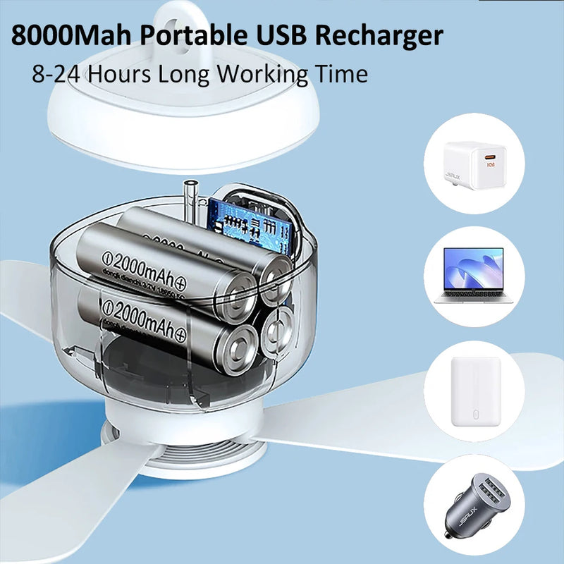 Portable Ceiling Fan White