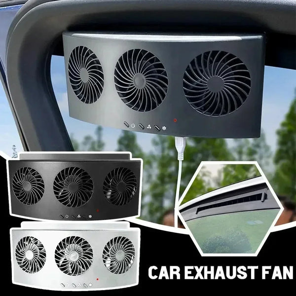 Solar Car Fan USB Rechargeable