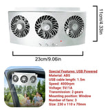 Solar Car Fan USB Rechargeable