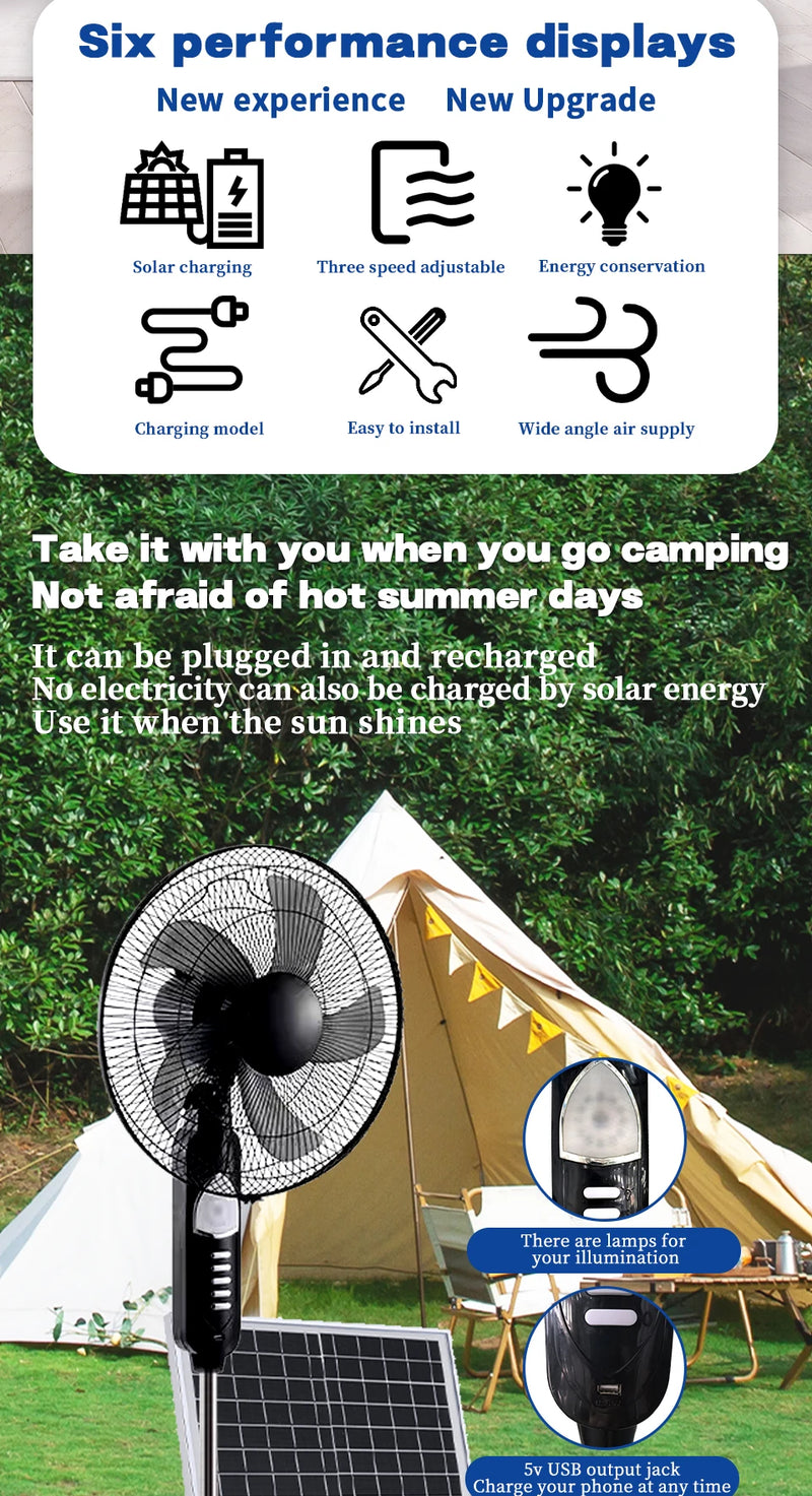 Portable Solar Floor Fan