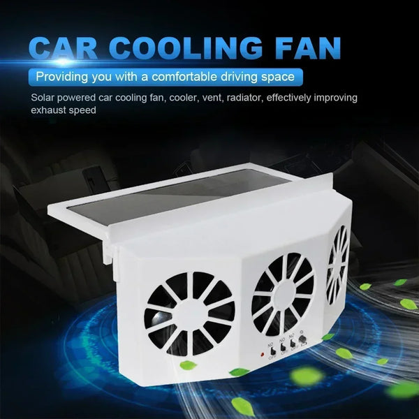 Solar Car Fan USB Rechargeable