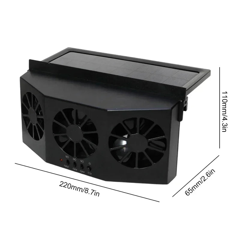 Solar Car Fan USB Rechargeable