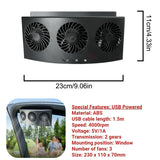 Solar Car Fan USB Rechargeable