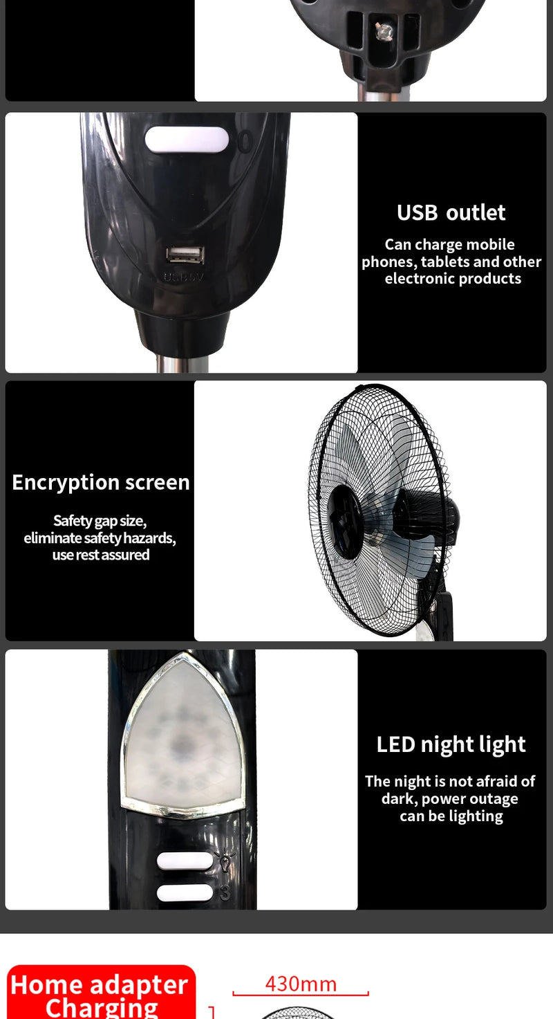 Portable Solar Floor Fan