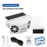 Solar Car Fan USB Rechargeable